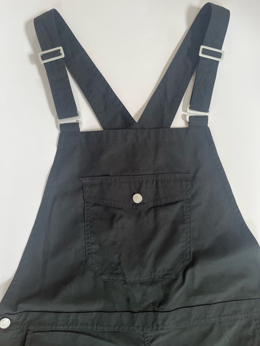 Fjallraven Black Waxed Vardag Dungaree Trousers Gorpcore Pocket Black Overalls - Picture 6 of 15